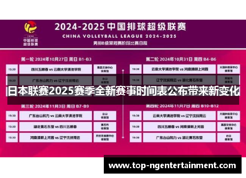 日本联赛2025赛季全新赛事时间表公布带来新变化
