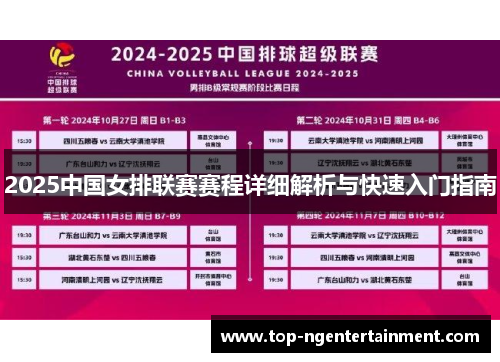 2025中国女排联赛赛程详细解析与快速入门指南