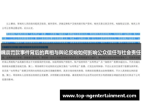 魏震罚款事件背后的真相与舆论反响如何影响公众信任与社会责任
